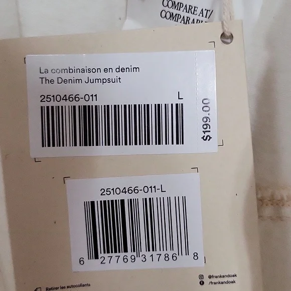 Nwt frank & oak ivory jumpsuit - Picture 5 of 5